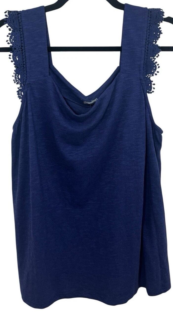 Soft Surroundings Na Pali Coast Top Womens Tank Top Large Crochet Lace NWT